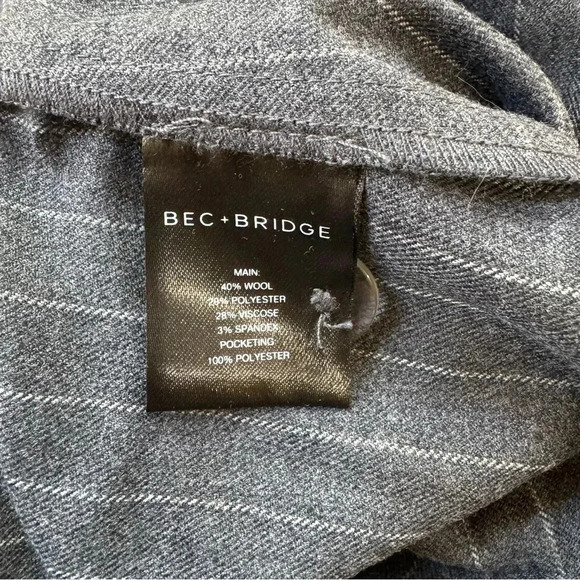 New Bec + Bridge Pine Maxi Skirt Cargo Wool Blend Revolve in Gray Pinstripe US 2 - Picture 10 of 13